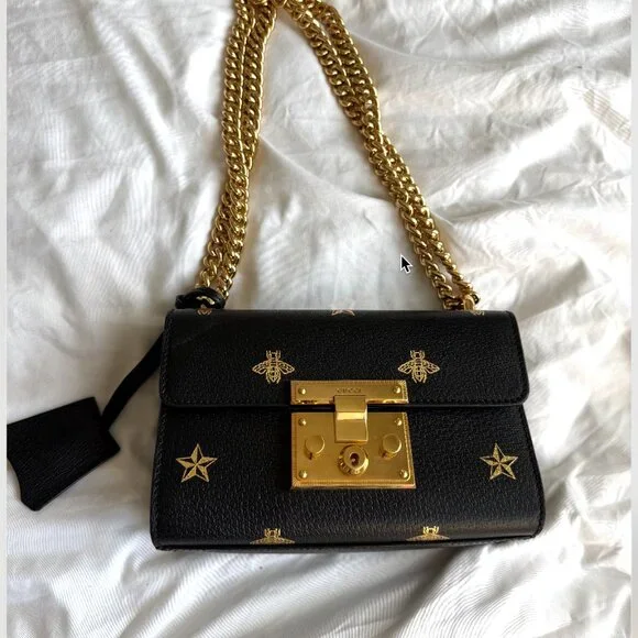 Gucci Calfskin Padlock Small Should Bag with Bee and Star Printed - Picture 4 of 7